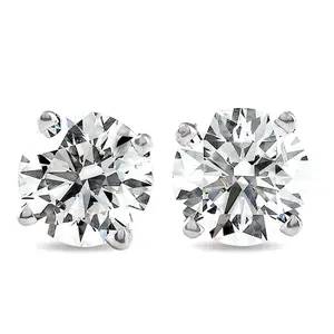 1/4 Ct Diamond Screw Back Studs 14k White Gold Lab Grown Eco Friendly