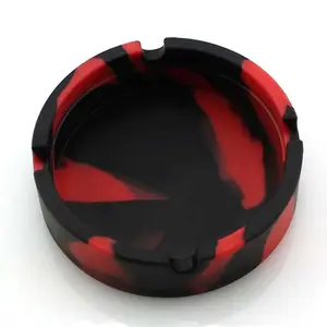 Luminous Silicone Ashtray, Portable Round Fluorescent Ashtray, Car Home Dual Use Anti-Slip Ash Tray, Washable Heat Resistant Table Ashtray