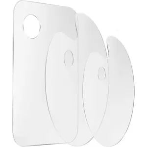 3pcs Acrylic Paint Palette Clear Art Palette for Adults & Kids, Transparent Non-Stick Oil Paint Palette with Protective Film for DIY Craft Art Painting Plate