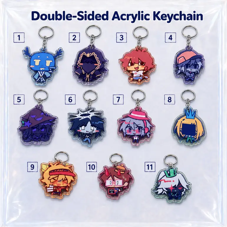 Forsaken Roblox Acrylic Keychain, Double-Sided Chibi Horror Game Character Bag Charm, Gamer Collectible Gift