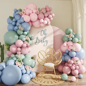 124-Piece Pastel Balloon Arch Kit Pink, Blue, Green & Purple Balloons for Baby Showers & Parties