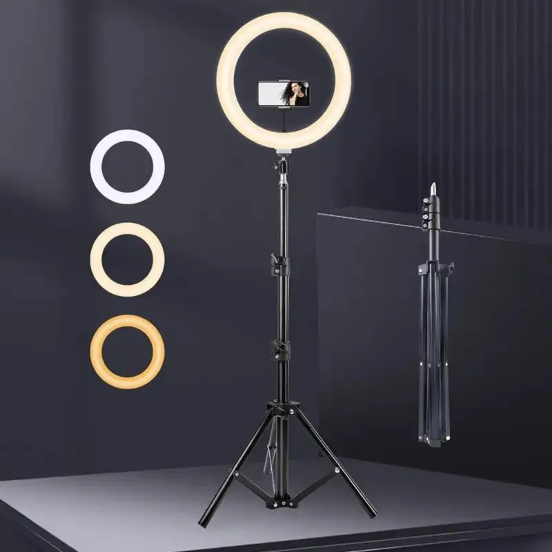10 Inch Ring Light with Adjustable Tripod, USB Powered Selfie Ring Light with Remote Control, Selfie Ring Light for Photography, Makeup, Live Broadcast, Phone Ring Light, LED Selfie Accessories, Photographic Kit