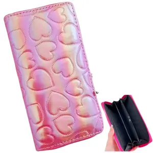 Pink Wallet with Heart Design - Simple Product Title Based on Given Information