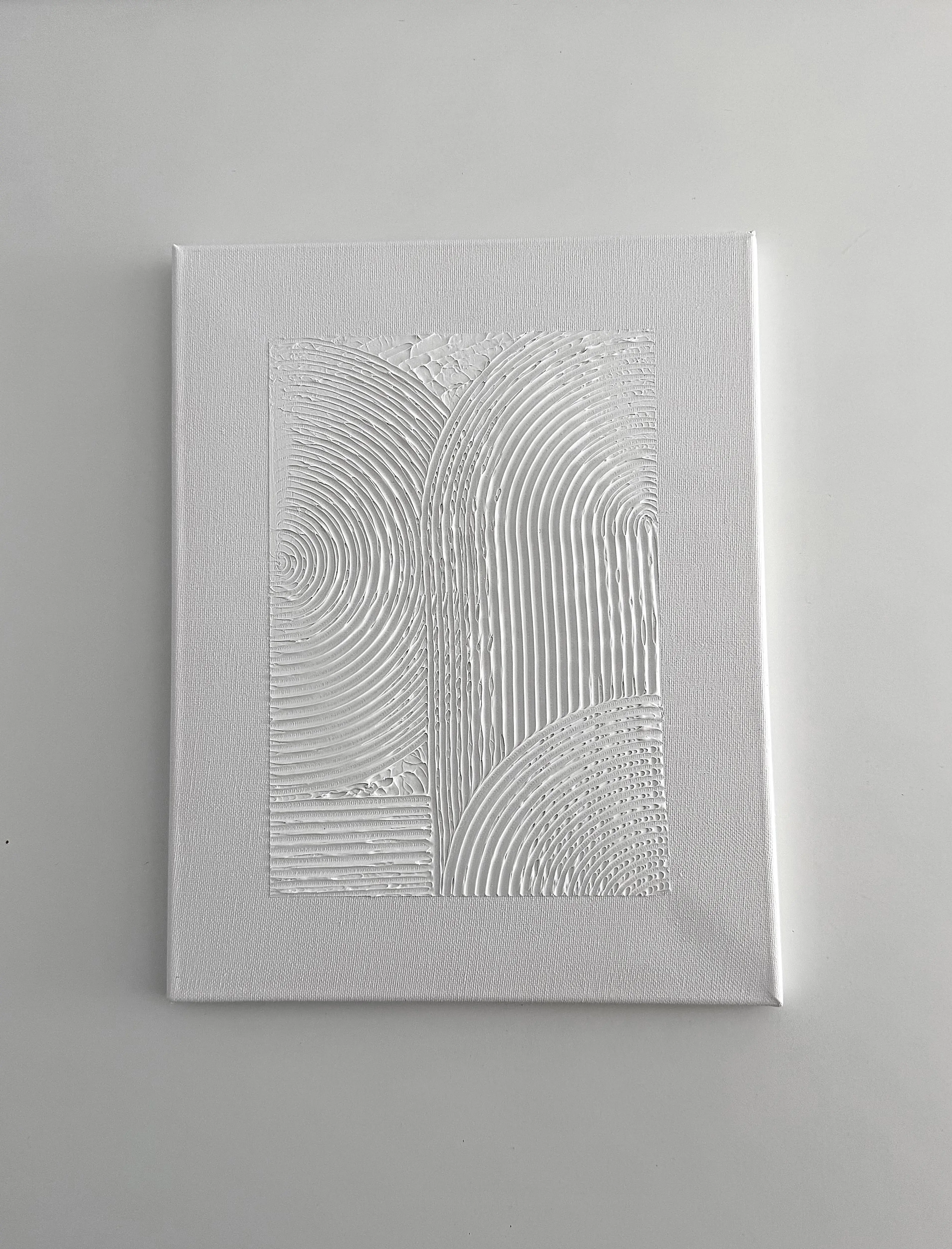 Minimalist Textured Paint Canvas Wall Art Handmade 3D Unique Painting 11x14 inches