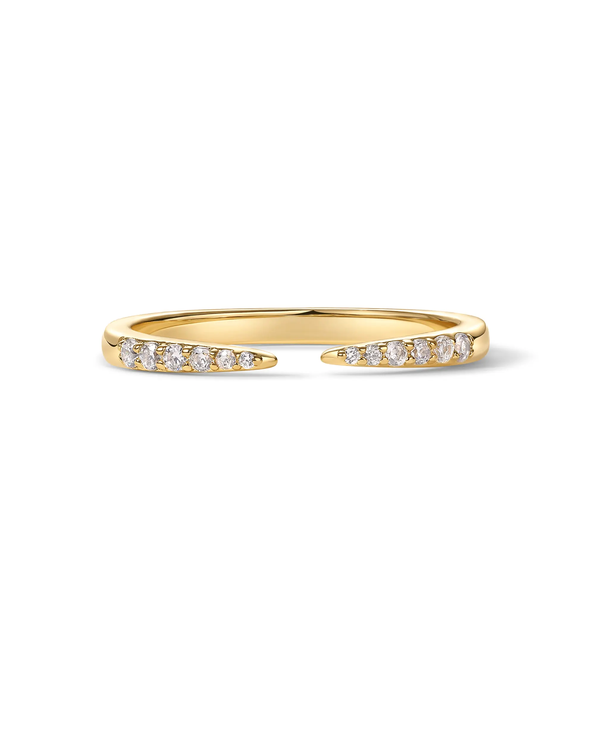 PAVOI 18K Gold Plated Open Eternity Ring - Cubic Zirconia Stacking Bands for Women - Dainty Stackable Rings for Women PAVOI 18K Gold Plated Open Eternity Ring - Cubic Zirconia Stacking Bands for Women - Dainty Stackable Rings for Women
