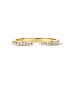 PAVOI 18K Gold Plated Open Eternity Ring - Cubic Zirconia Stacking Bands for Women - Dainty Stackable Rings for Women