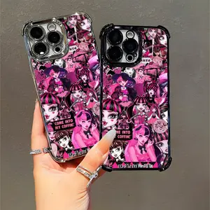 Monster High Draculaura Gothic Punk Cartoon iPhone Case for Teens Girls Fans Halloween Decor Compatible with iPhone 11/12/13/14/15/16 (Pro Max/Plus)