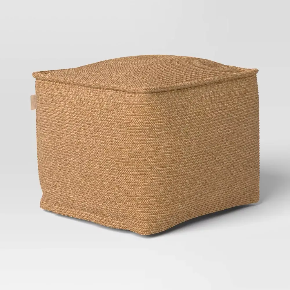 Outdoor Patio Pouf Knit Olefin - Threshold