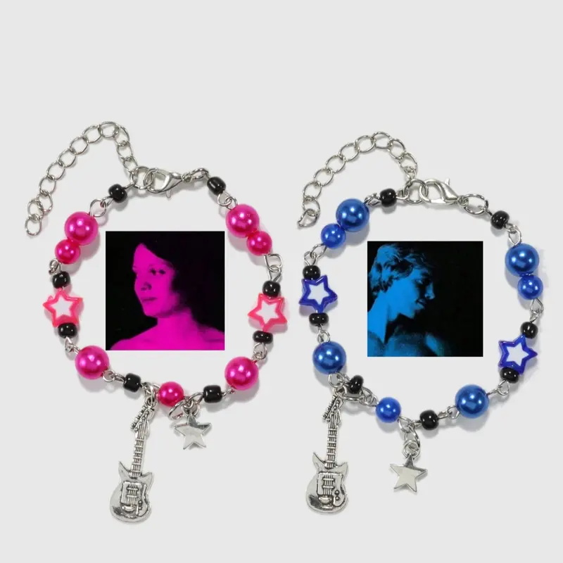 Unisex Cute Guitar & Star Charm Matching Bracelets, Friendship Couple Y2k Colorful Beaded Bracelets for Women Men, Bracelet Kit Summer Trendy Jewelry Gift, Bracelet Set, Fashion Matching Bracelet, Stackable Bracelets, Couple Bracelet
