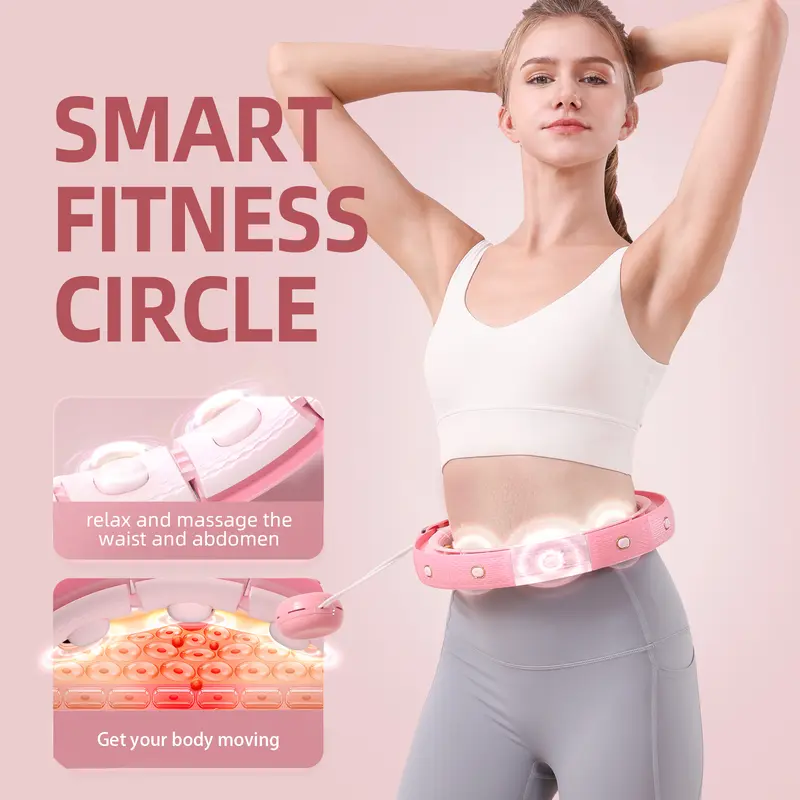 Weighted Hula Hoop for Adults - Detachable 360° Design Smart Exercise Hoop with High-Definition Large Screen, Home Fitness Workout Training Equipment