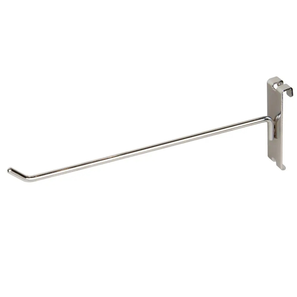 Econoco GW-H10 10 in. Chrome Finish Durable Metal Grid Hook, Wall-Mounted Organiser for Retail Displays