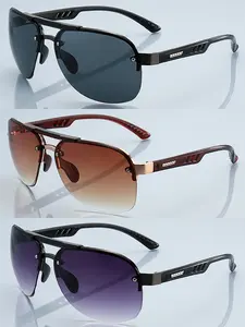3pcs latest model metal rivet decorated retro sunglasses,unisex design.adopting transition gradient lenses,meeting the needs of fashion accessories,perfectly suitable for daily wear,and deeply loved by fashion enthusiasts