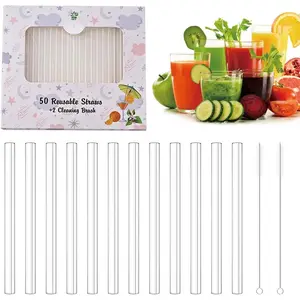 Sturdy Plastic Straws Short Stir Sticks  Drinking Straws with 2 Straw Cleaners for  cup/coffee/Juice/ tumblers,  Dishwasher safe. (Clear)