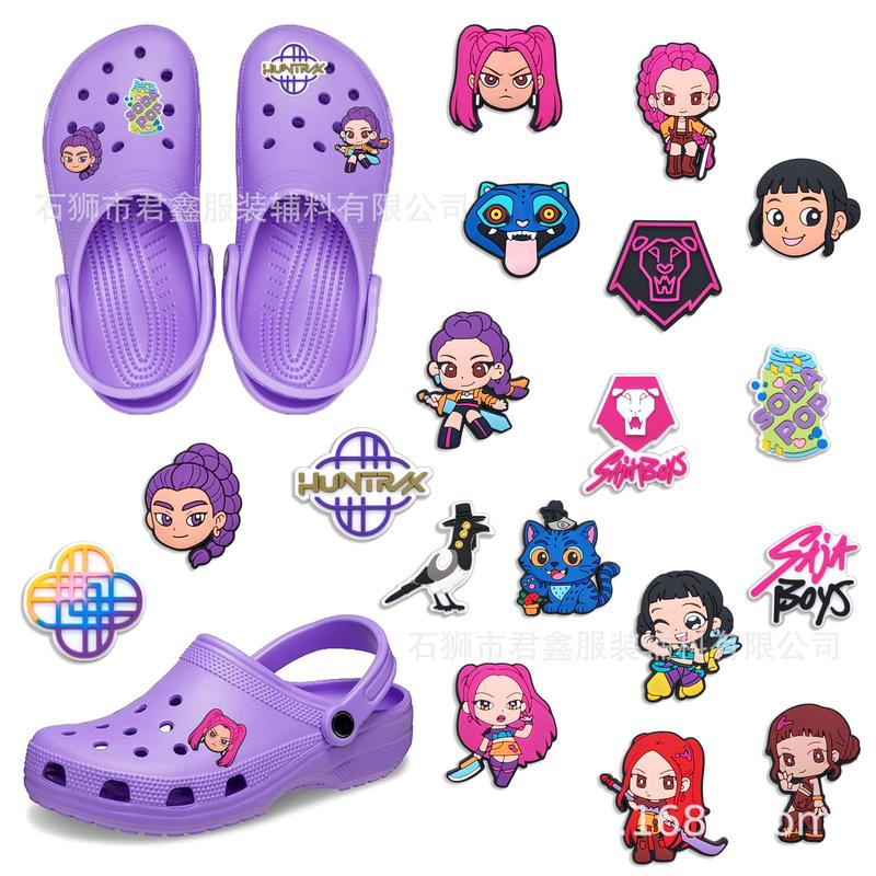 KPop De-mon Hunter Girl Group Clog Shoe Charms, Cute PVC Plug Charms for Crocs, 16pcs / 20pcs Set