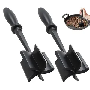 LMMAKE Professional Meat Chopper & Hamburger Patty Maker - Heat-Resistant, Ergonomic Design, Multifunctional Tool for Efficient Ground Meat Preparation & Potato Mashing, Safe for Non-Stick Cookware