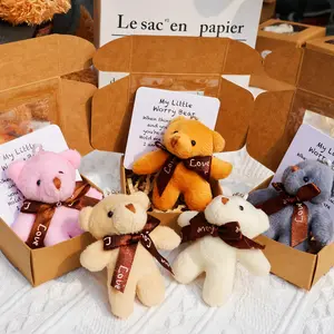 Bear Hug Themed Gift Box, 1 Count Bear Toy with Gift Box, Gift Wrapping Supplies for Birthday, Wedding, Graduation, Party