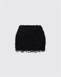 Morgan Black Knit Mini Skirt