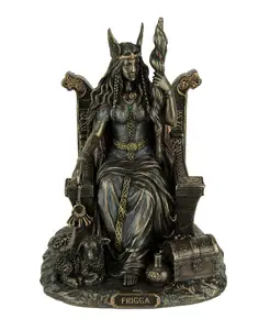 Frigga Norse Goddess Of Love Marriage and Destiny Sitting On Throne Statue