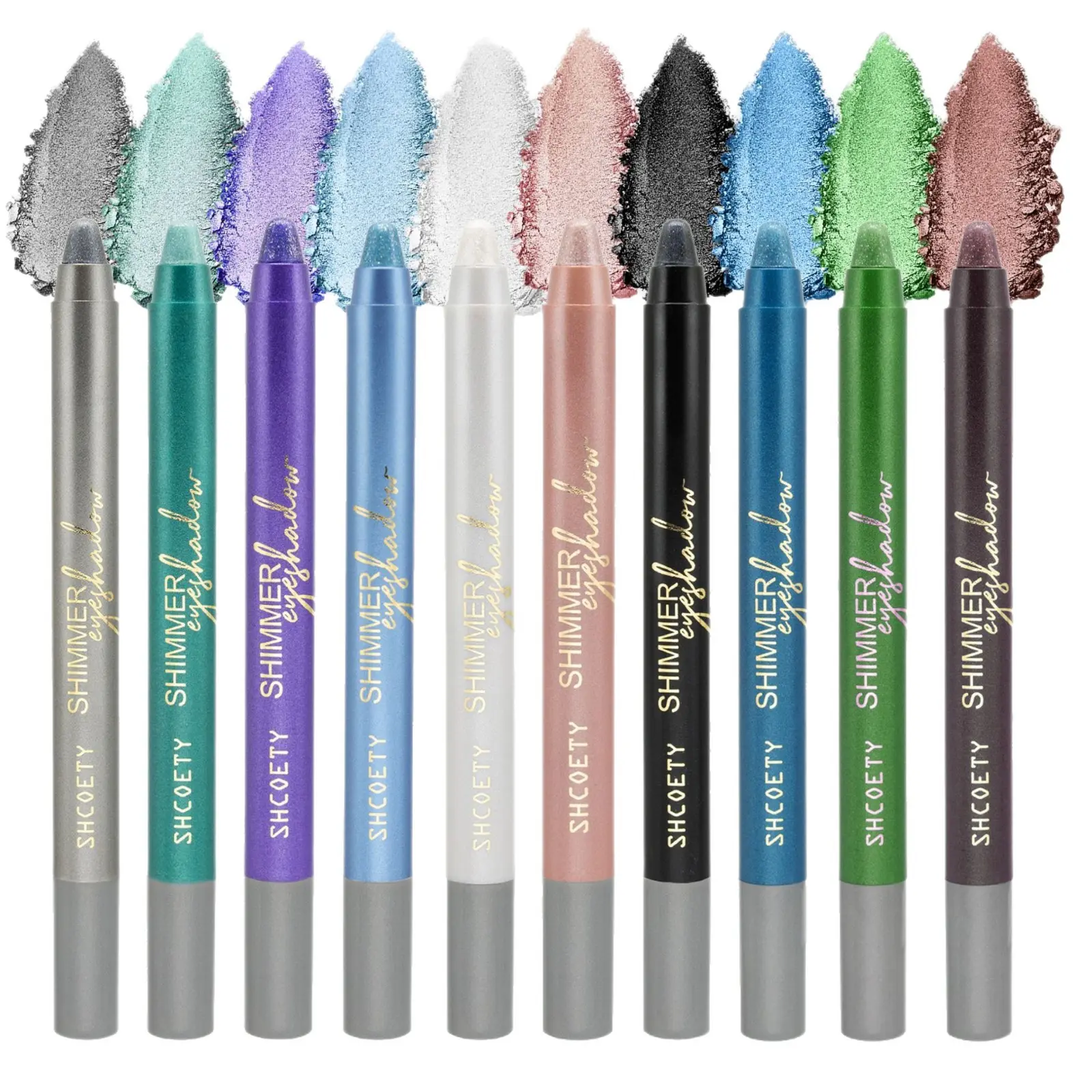 10-Shade Cream Eyeshadow Stick Set, Shimmer Glitter Eyeshadow Crayon with Pencil Sharpener Gift, Waterproof Smudge-Proof Cream-to-Powder Formula, Easy Glide No Brush Needed Long-Wear Eye Makeup for Beginners Blend Daily