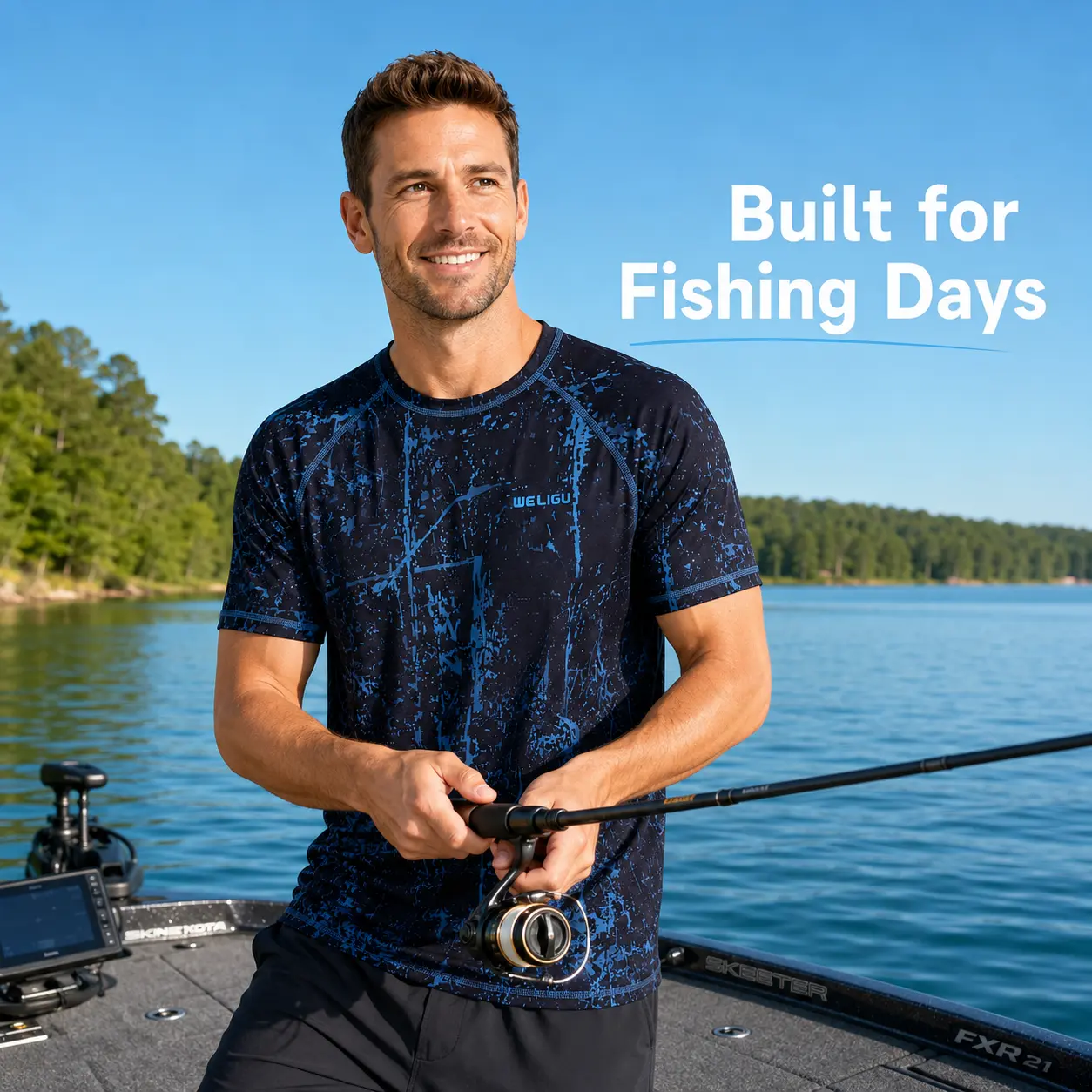 Men's Rashguard Swim Shirt Short Sleeve UPF 50+ Sun Protection Shirt SPF Quick Dry Water Lightweight Shirt lanse-Tshirt