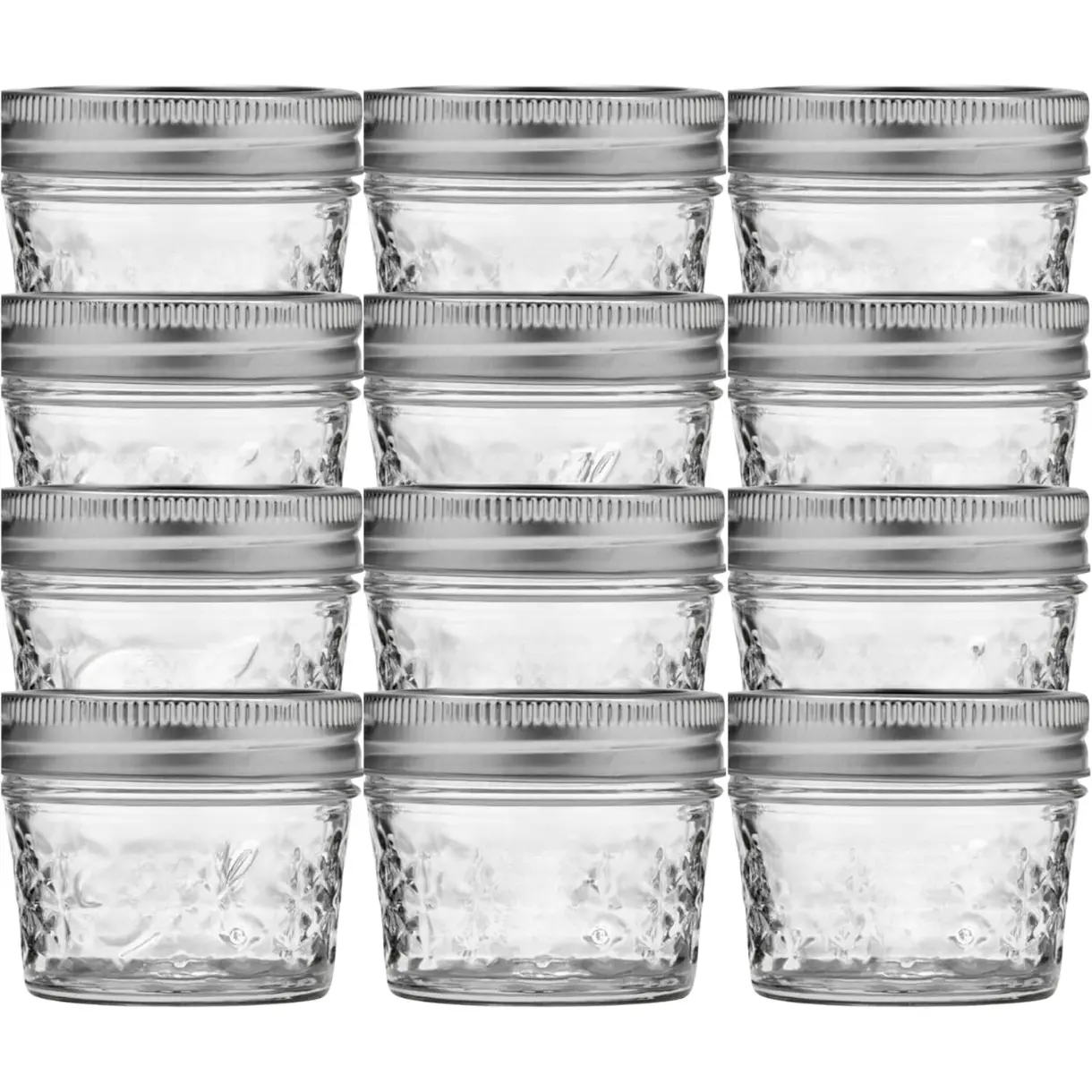Mason 4oz Quilted Jelly Jars with Lids and Bands, Set of 12