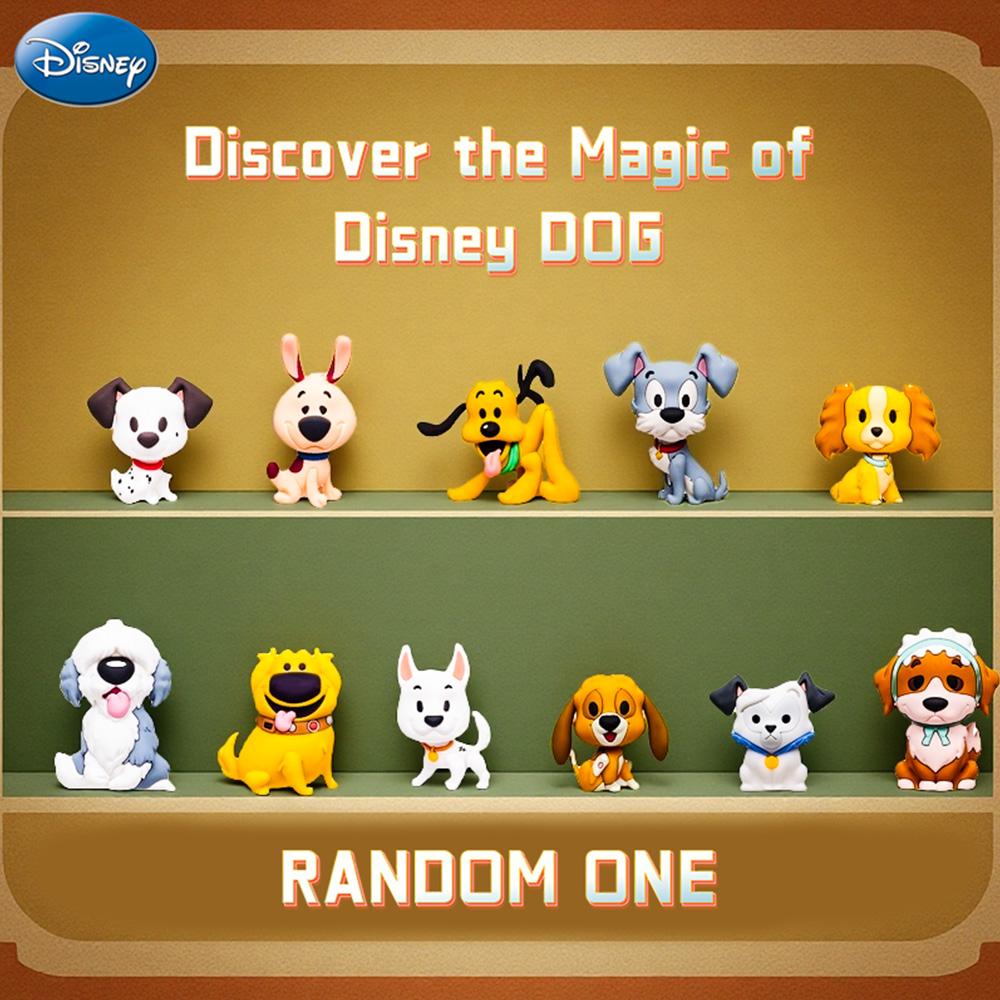 Disney Cute Dog Blind Bag 1PC Officially Licensed PVC Keychain Blind Box 3D Figurine Bag Clip Charms Anime Figure Collector Keyring Backpack Decor Lucky Little Brother Pluto Tramp Lady Max Dug Bolt Copper Percy Nana