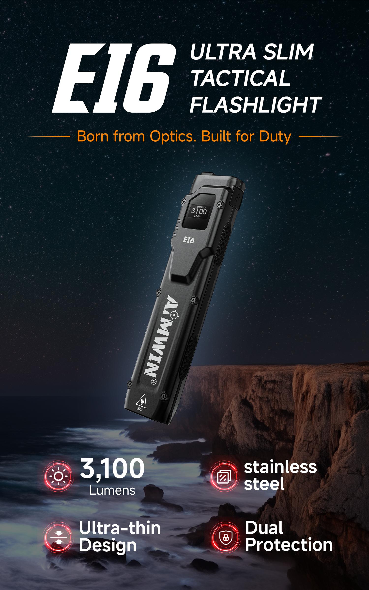 AIMWIN EI6 3100 Lumens Pocket Flat Flashlight 3100Lumen, Ultra Bright EDC for Emergency & Daily Carry
