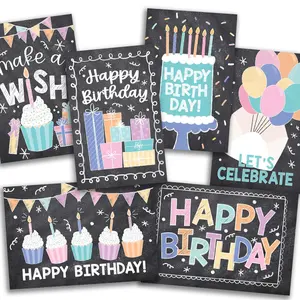Hadley Designs Folded Birthday Cards Set of 54 Blank Greeting Cards with Envelopes 3.5 x 5 Inches Unique Designs for Kids & Adults