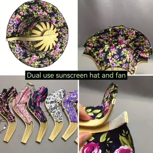Sun Protection Foldable Hat Fan Combo, Portable Bamboo Sunshade Cap, Travel UV Shield, Easy Carry Folding Design, Women Summer Shade Hat