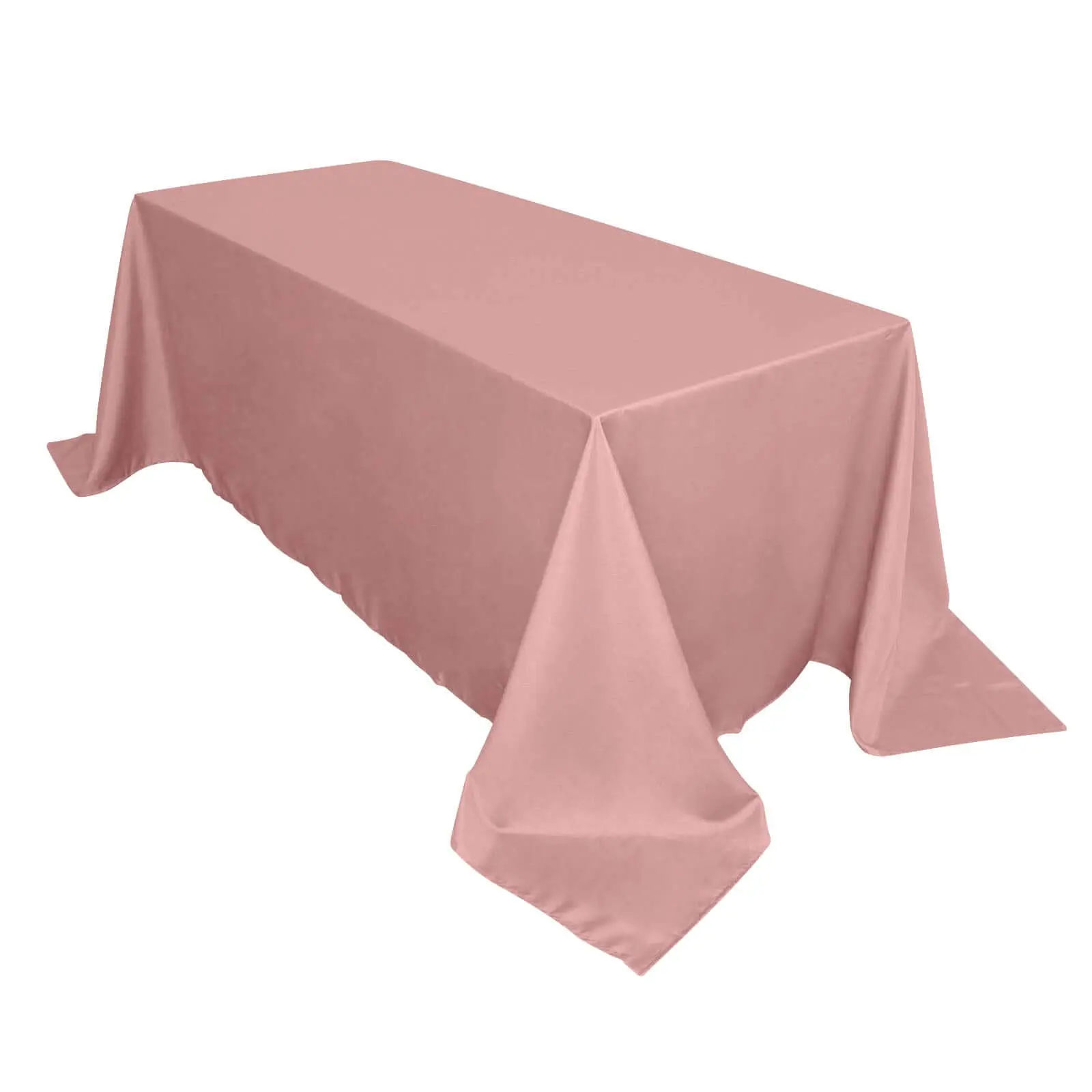 Dusty Rose Polyester 90"x132" Rectangle Tablecloth - Seamless, Wrinkle-Resistant Cover for Outdoor Dining Set, Birthday, Wedding, Casual, Thanksgiving Events