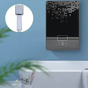 220V 6500W Intelligent Instant Electric Tankless Hot Water Heater Whole House Use Black Digital Screen Constant Temperature