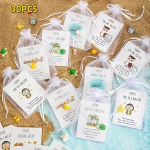 Employee Appreciation Gifts Set, Includes Animal-Themed Cards, Toys & Gift Bags, Perfect for Colleagues, Durable Resin Designs, Gift Packs