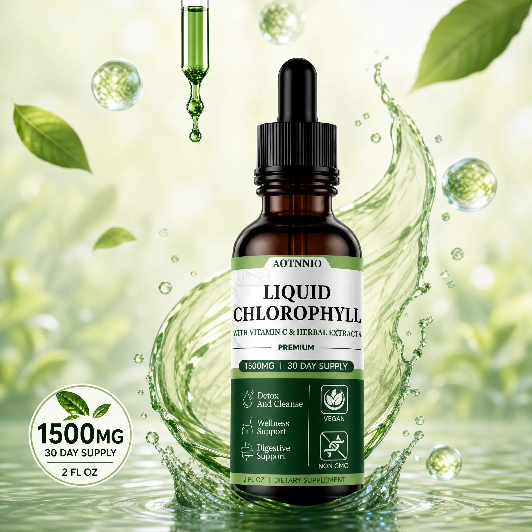 Benevolent Nourishment Liquid Chlorophyll Supplement Drops- for Digestion, Gut Health, Energy  & Daily Wellness, Vegan, Non-GMO & Gluten-Free Formula- Summervibes