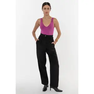 RSAPP350 - Poly Pleated Straight Leg Pant
