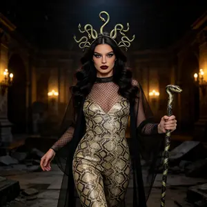 Halloween Horror Medusa Headband Hair Band Cosplay Costume Prop, Scary and Spooky Accessories for Halloween Party