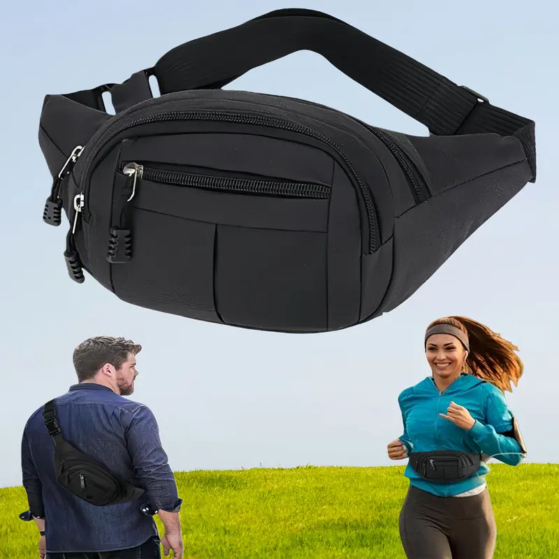 New Unisex Waist Bag, Multifunctional Chest Pack, Multiple Pockets, Zipper Closure, Active Sport, Ideal for Casual Outdoor Activities, Cycling, Hiking, Trail Running, Jogging Equipment