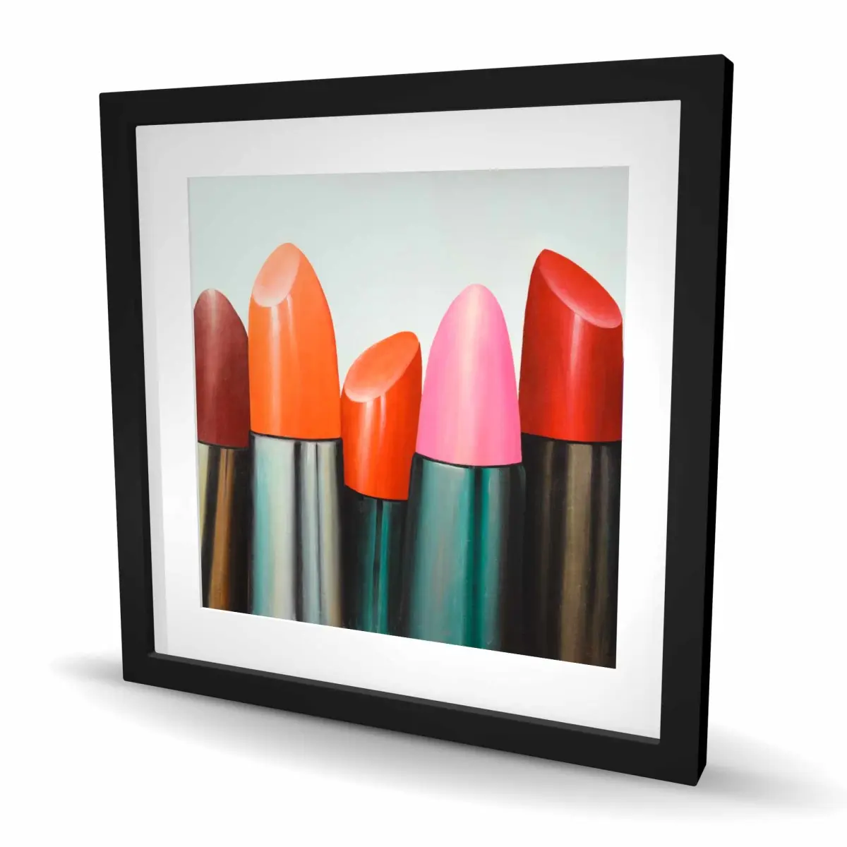 Begin Home Decor C1FM2424S2LZ4U 24 x 24 in. Lipstick Collection Wall Art - Romantic Bedroom Framed Print Decor