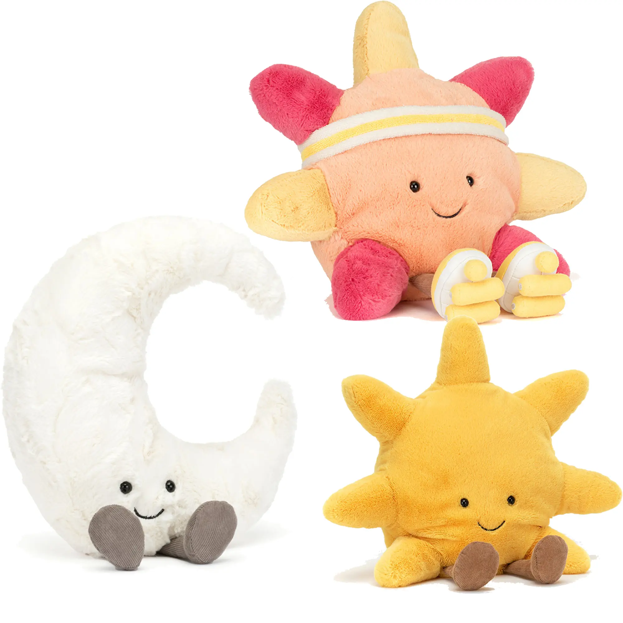 Jellycat Amuseables Sun 'Roller Skates' Plush Toy, Amuseables Moon Soft Stuffed, Cute and Cuddly Gift for Kids, Babies, Collectors, Home Decor, Fun Plush Toy, Keychain