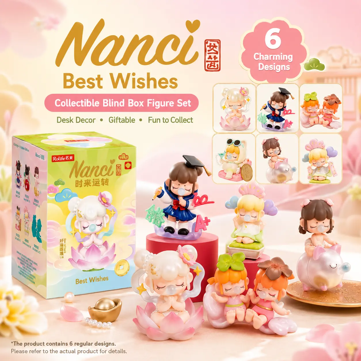 Rolife Nanci Best Wishes Series Blind Box - Cute Collectible Vinyl Figure Mystery Box, Desk Decor & Surprise Toy Gift for Girls/Collectors