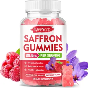 Saffron Gummies for Kids & Adults - 10-in-1 Saffron Supplements with Magnesium, L-Theanine, Rhodiola - Supports Vision & Zzz, Sugar-Free, Raspberry Flavor, 60 Count