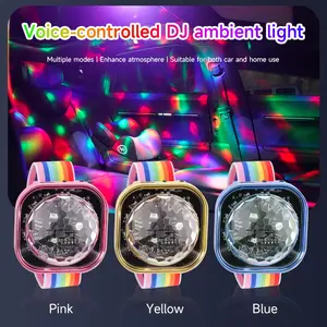 Portable LED Colorful Night Light Disco Stage Light Sound Control Wearable Childrens Toys Watch Ambient Lamp Car Atmosphere Light for KTV concert Bar
