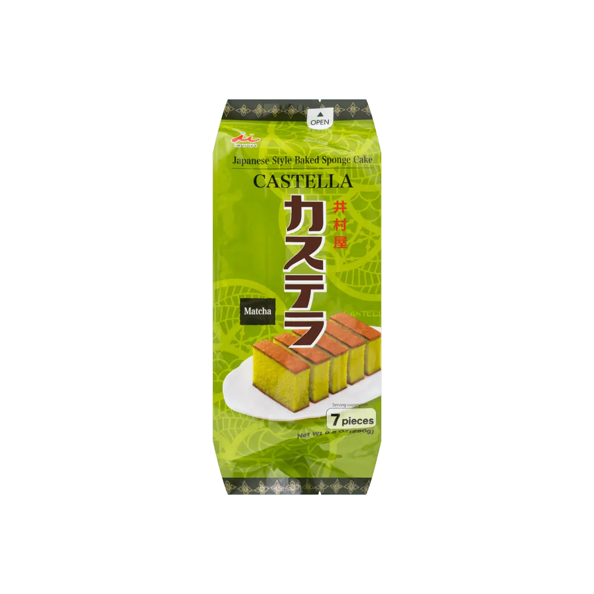IMURAYA Japanese Matcha Castella Cake - Soft & Moist Honey Sponge, Individually Wrapped, 7 Pieces in, 280g