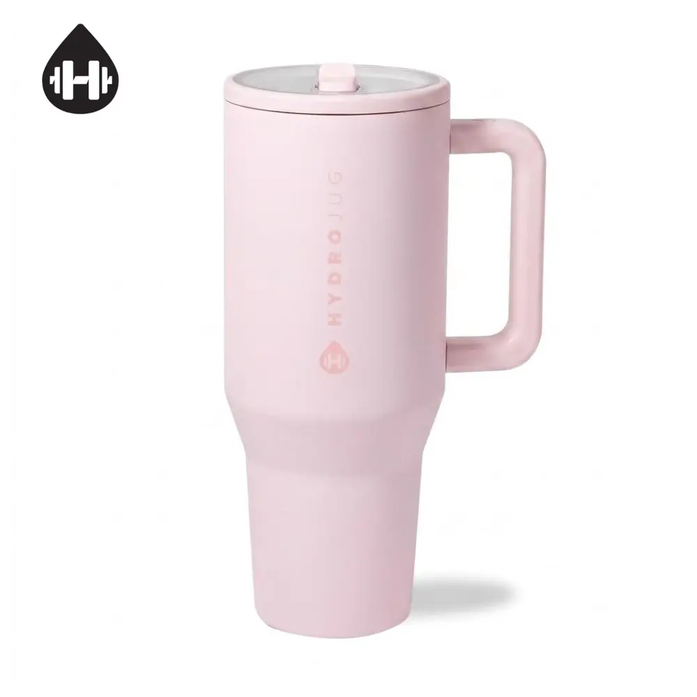 HydroJug Traveler 40 oz Water Bottle with Handle & Flip Straw Fits in Cup Holder Leak Resistant Tumbler Reusable Insulated Stainless Steel Rubber Base Gifts for Women Men Cape Cod
