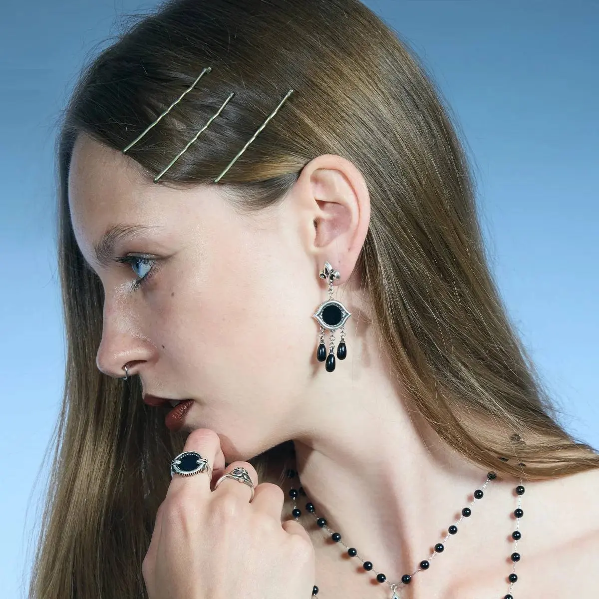 OBSIDIAN MIRROR  VOTIVE MIRROR EARRINGS