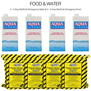Ready America 72 Hour Deluxe Emergency Kit, 4-Person 3-Day Backpack, First Aid Kit, Survival Blanket, Power Station, Emergency Food, Portable Disaster Preparedness Go-Bag for Earthquake, Fire, Flood