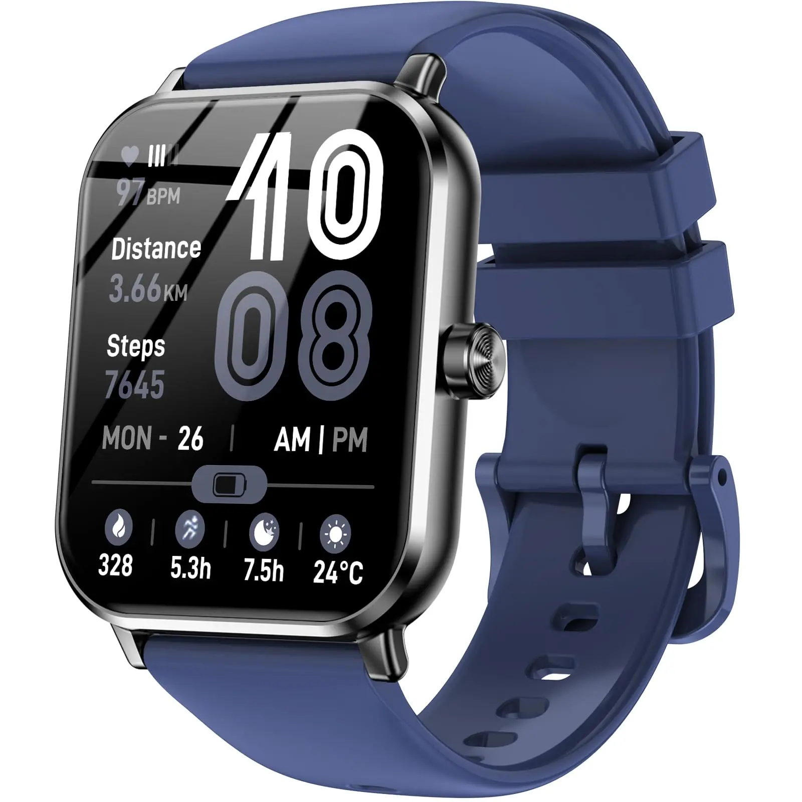 Jacoosa Smart Watches for Men Women, 1.83" HD Touchsreen, Bluetooth Calling, 5 ATM Water-Resistance, 130+ Sports Modes, Health, Fitness & Sleep Tracker, Timer, Pedometer, Fitness Watch for Android/iOS, Blue