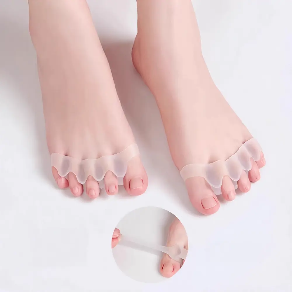 Silicone Toe Separators, Breathable Non-Irritating Design, Durable & Flexible, Comfortable Footwear Protection, Elastic Separator Set, Toe Support, Nail Care, Foot Care Products