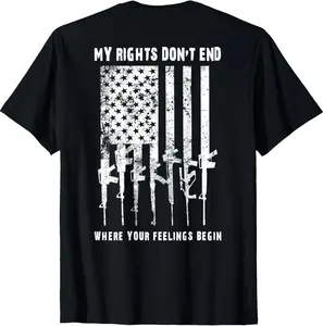 2nd Amendment Feelings America USA Patriotic Funny T-Shirt T-Shirt Pure Cotton Graphic Tees Menswear Top: Gifts for Men & Women