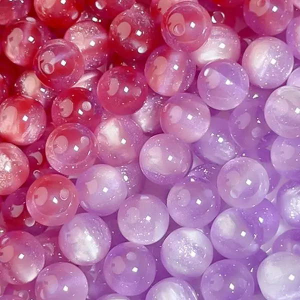 12mm Round Sturdy UV Light-Changing Resin Beads (Bulk) - Easy-to-String for DIY Jewelry Making, Boutique Decorations with Noble Style