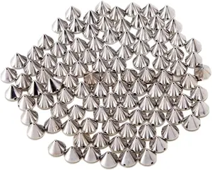 100 count 10mm    Spike Cone Studs, Beads, Sew On, Glue On, Stick On, DIY Garments, Bags & Shoes Embellishment